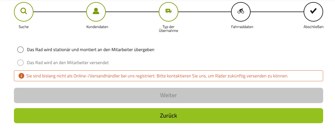 Screenshot Direktversand